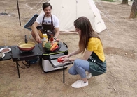 Ultra Compact Eat Camp Iron Grill Table With Barbucue Grill For Outdoor Camping