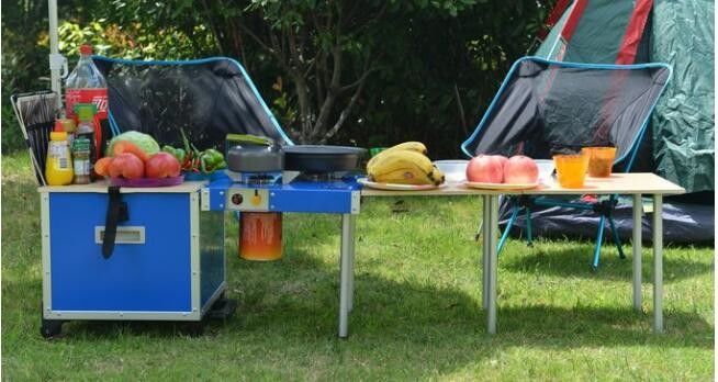 EATCAMP Outdoor Portable And Foldable Cooking Station With 2 Burners