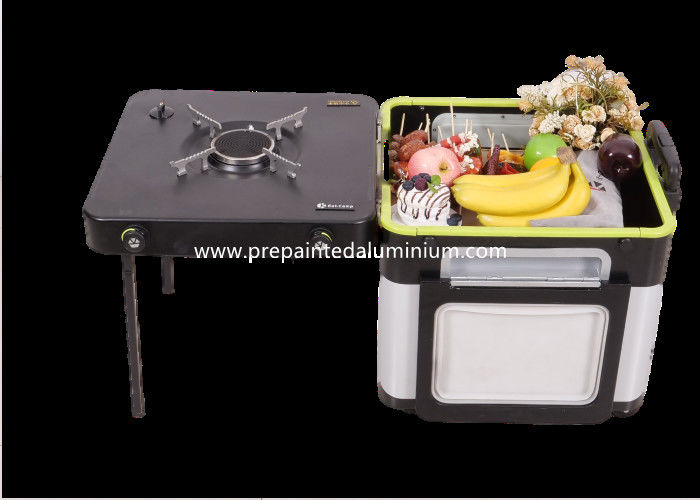 3.0kw Burner Cooking Portable Camp Kitchen Box With Retractable Light Pole