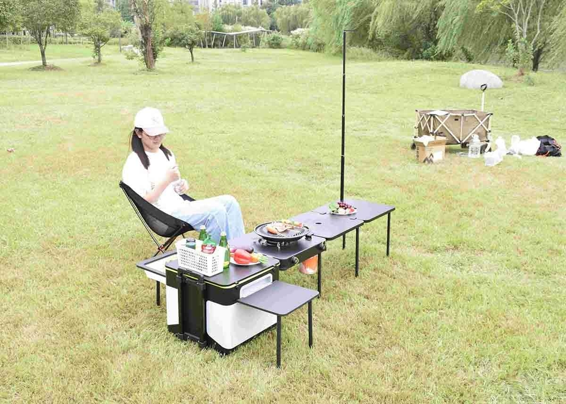 SMC Tables  Coated Steel Slim Fold Camping Cooking Station With Windpoof Burner