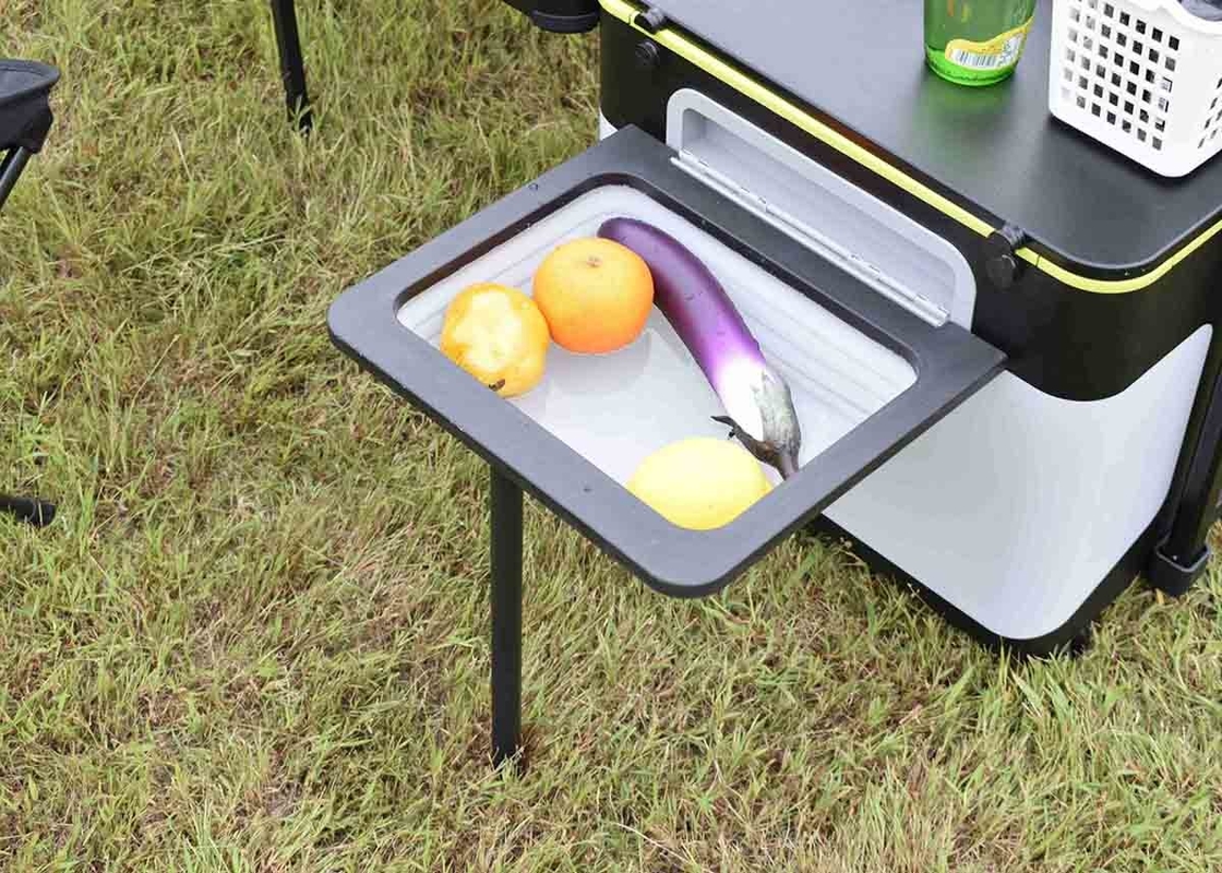 Food Prep Camping Mobile Cooking Table With Burner Folding Box