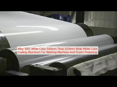 Alloy 3005 White Color 0.60mm Thick 1250mm Wide White Color Coating Aluminum For Washing Machines And Dryers Producing