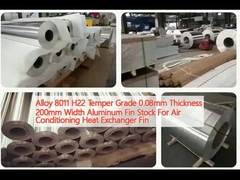 Alloy 8011 H22 Temper Grade 0.08mm Thickness 200mm Width Aluminum Fin Stock For Air Conditioning Heat Exchanger Fin