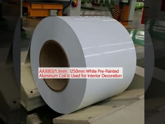 AA3003/1.3mm  1250mm White Pre-Painted Aluminum Coil Is Used for Interior Decoration