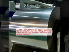 AA1060 1.2mm/1100mm pre-coated aluminium alloy is used in food industry installations and storage containers