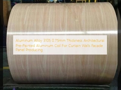 Aluminum Alloy 3105 0.75mm Thickness Architectural Pre-Painted Aluminum Coil For Curtain Walls Facade Panel Producing