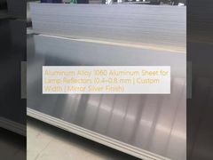 Aluminum Alloy 1060 Aluminum Sheet for Lamp Reflectors (0.4–0.8 mm | Custom Width | Mirror Silver Finish)