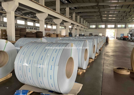 H14 High Gloss White Pre Painted Aluminum Coil 26 Gauge Thickness For Downspouts