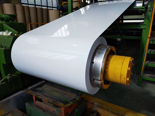 Aluminum Alloy 3105 White Color 26 Gauge Thickness PE Paint Pre-Painted Aluminum Coil Used For Aluminum Gutter Making