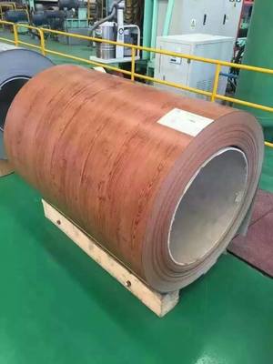 3D Hand Feeling Wood Designed Pattern Alloy 3105 0.50mm Thick Coated Aluminium Sheet Coil For Metal Roller Shutter Door