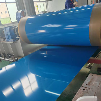 5052 H32 Prepainted Aluminium Coil - 0.031 Inch, Polyester Coating, Silver & Blue (Indoor/Outdoor Panel Applications)