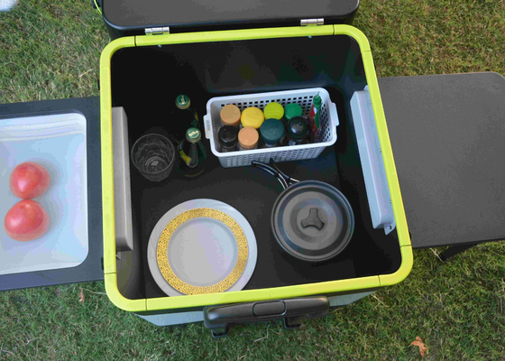 Multifunctional Outdoor Kitchen Station with Windproof Burner Chopping Board Used for Camping