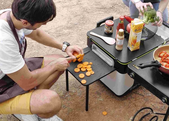 Multifunctional Camping Kitchen Box Outdoor With Retractable Lamp Pole